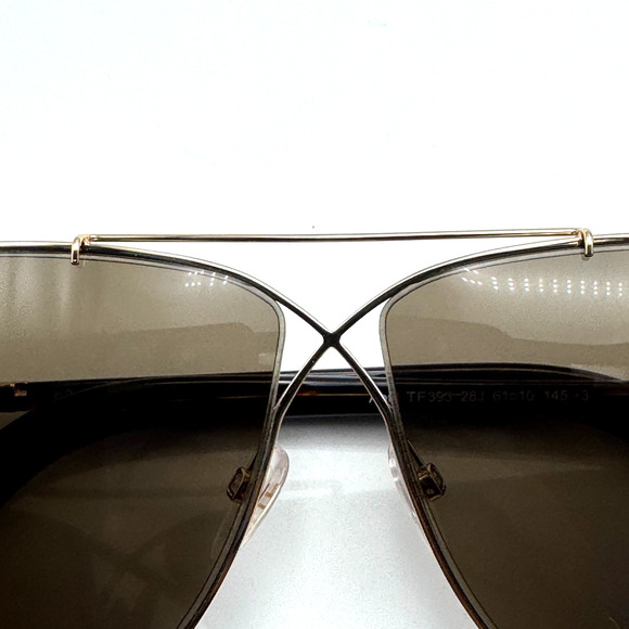 Tom Ford Sunglasses April TF393 28J Gold Aviator Oversized Roviex Lens 61-10-145 main image 7